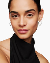 Cable Hoop Earrings in Sterling Silver, 3/4in